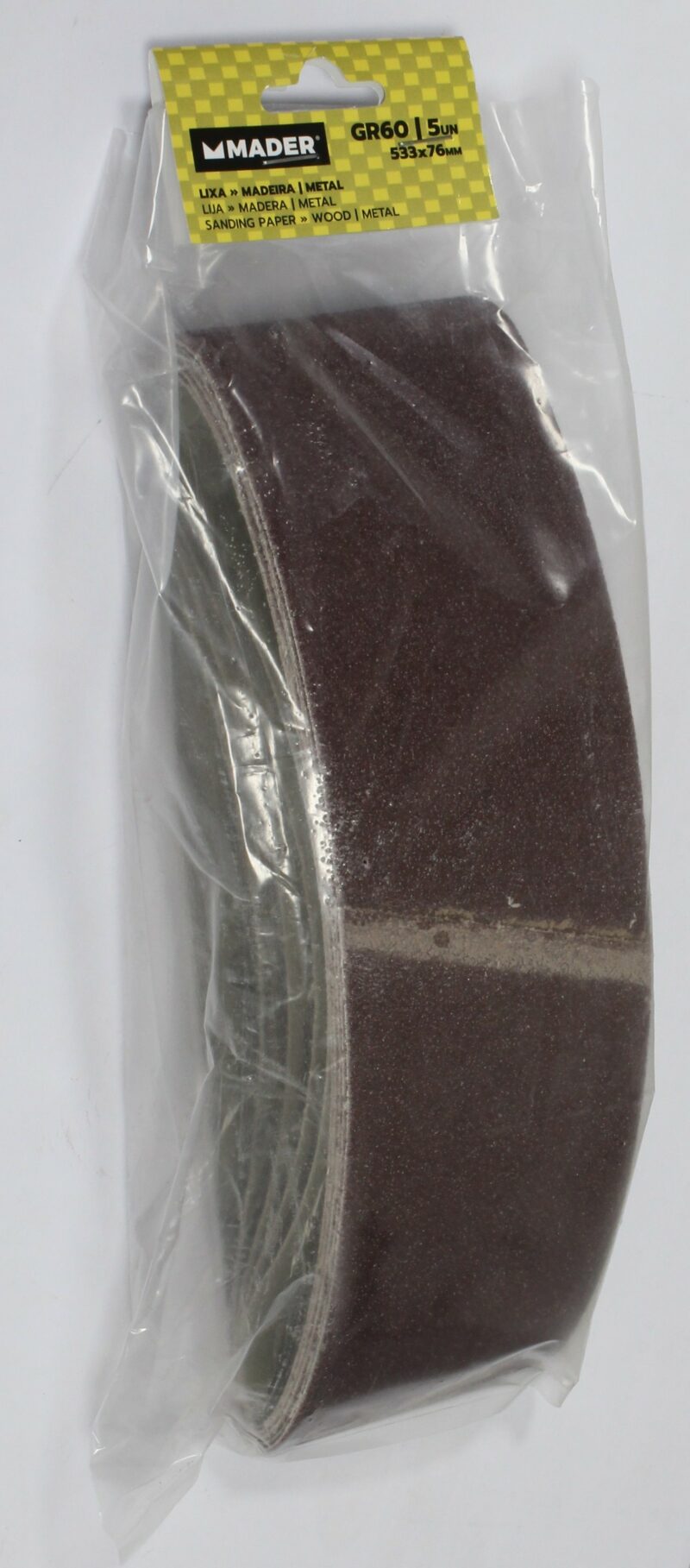 MADER 61086 - Lija, Madera y Metal, 533x76mm, GR60, 5Un