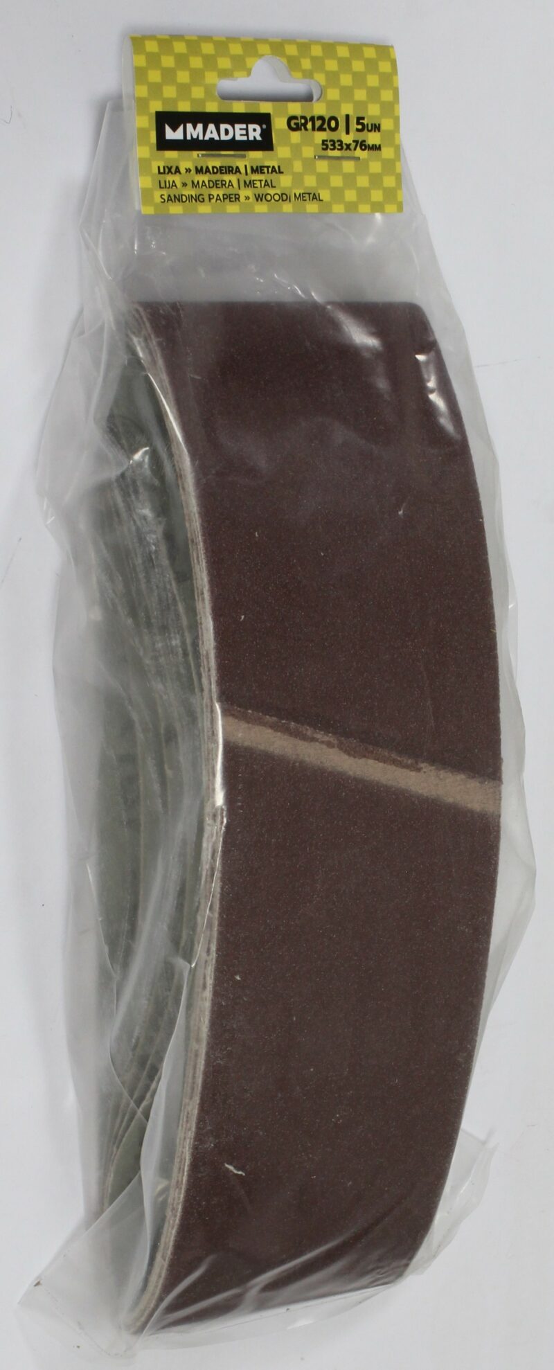 MADER 61088 - Lija, Madera y Metal, 533x76mm, GR120, 5Un