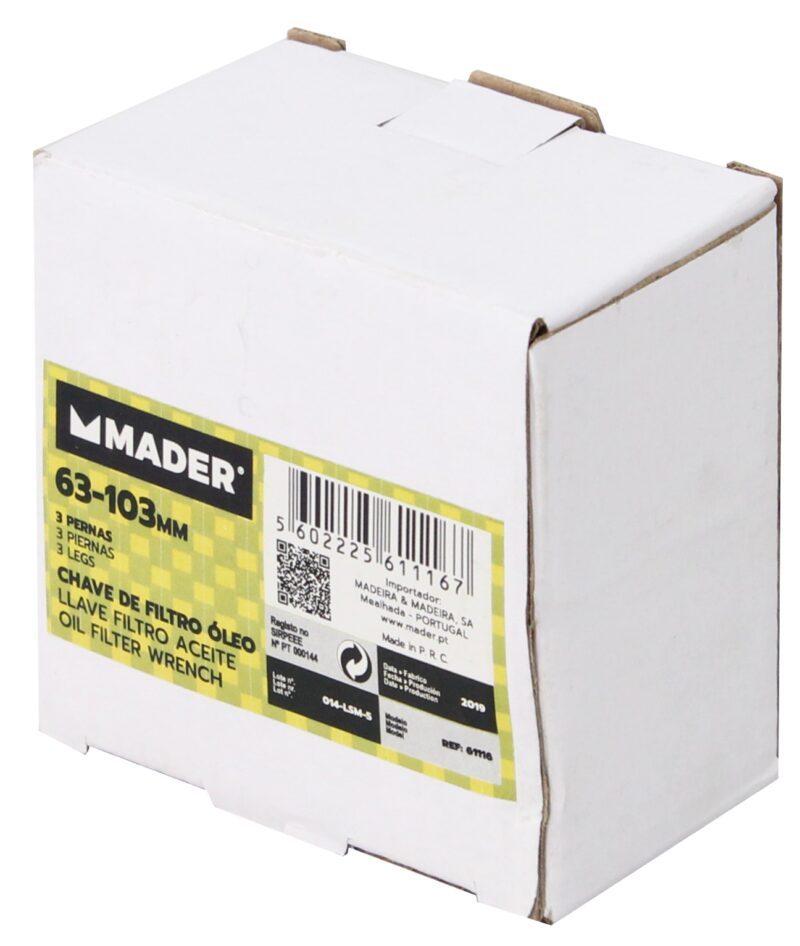 MADER 61116 - Llave Filtro Aceite, 3 Piernas, 63-103mm - Imagen 2