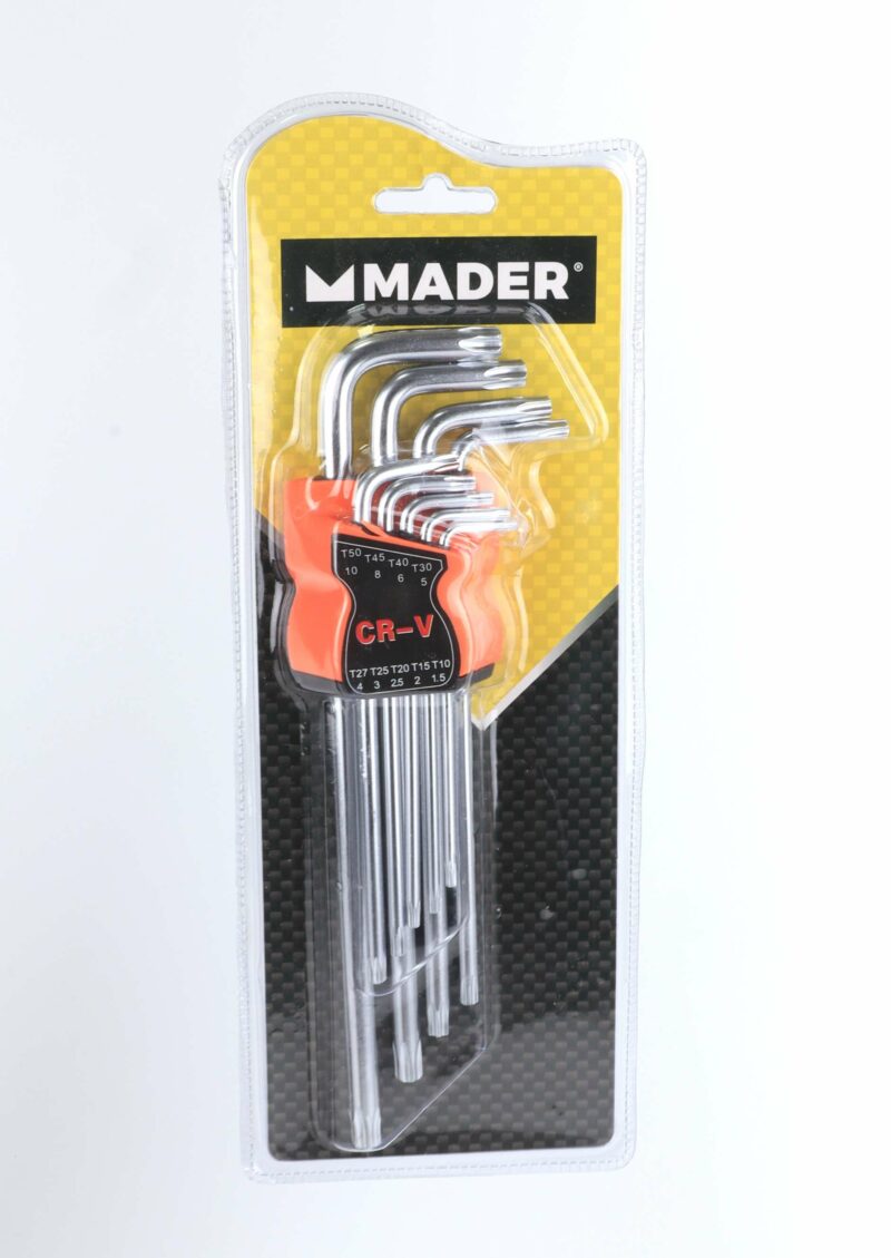 MADER 61170 - Llaves Torx, Largas, CRV, 9Un - Imagen 3