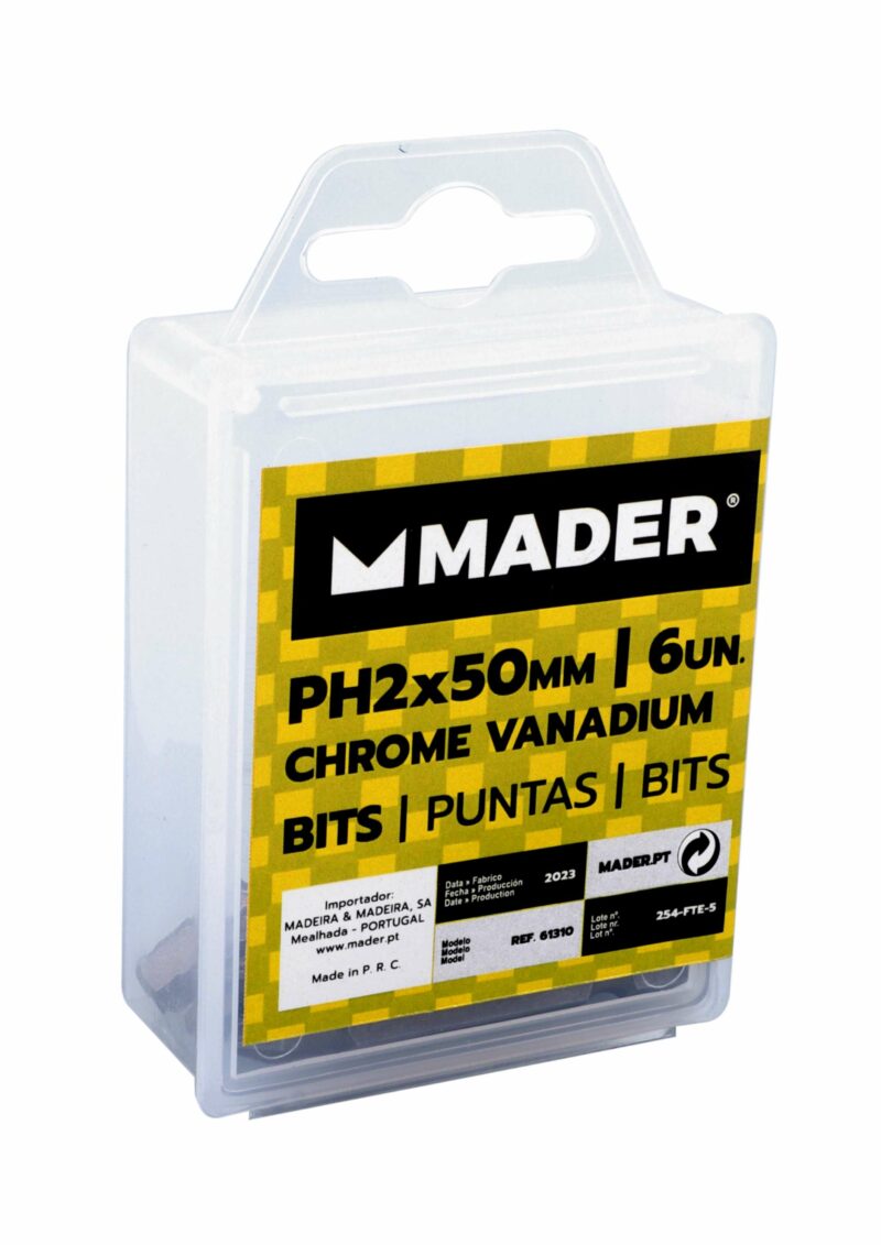 MADER 61310 - Puntas Philips PH2, 50mm, 6Un - Imagen 2