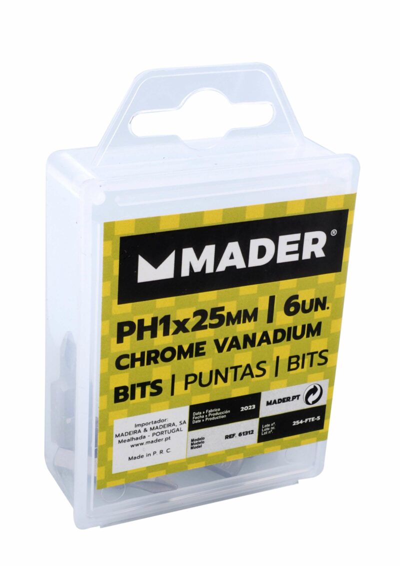 MADER 61312 - Puntas Philips PH1, 25mm, 6Un - Imagen 2