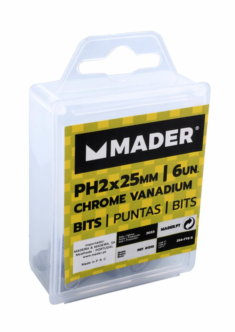 MADER 61313 - Puntas Philips PH2, 25mm, 6Un - Imagen 2