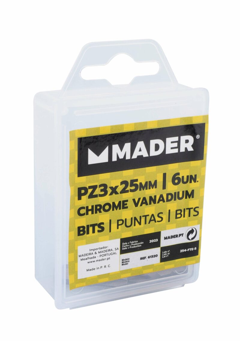 MADER 61320 - Puntas Pozidriv PZ3, 25mm, 6Un - Imagen 2