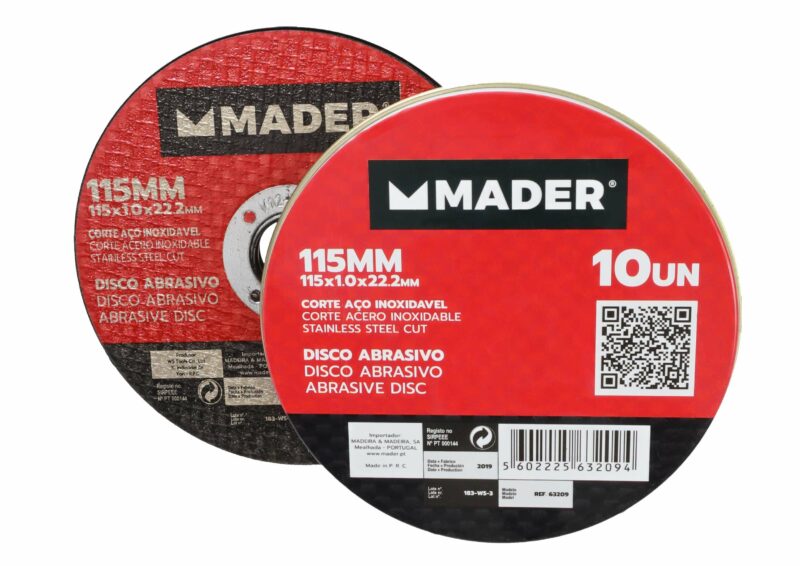 MADER 63209 - Disco Abrasivo, Corte Acero Inox, 115mm, 10un
