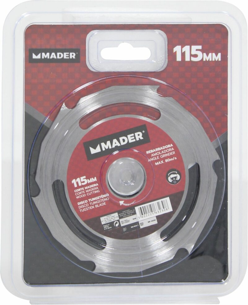 MADER 63230 - Disco Tungsteno, Corte Madera para Amoladora, 115mm - Imagen 3