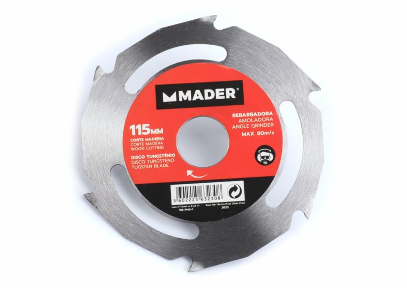 MADER 63230 - Disco Tungsteno, Corte Madera para Amoladora, 115mm