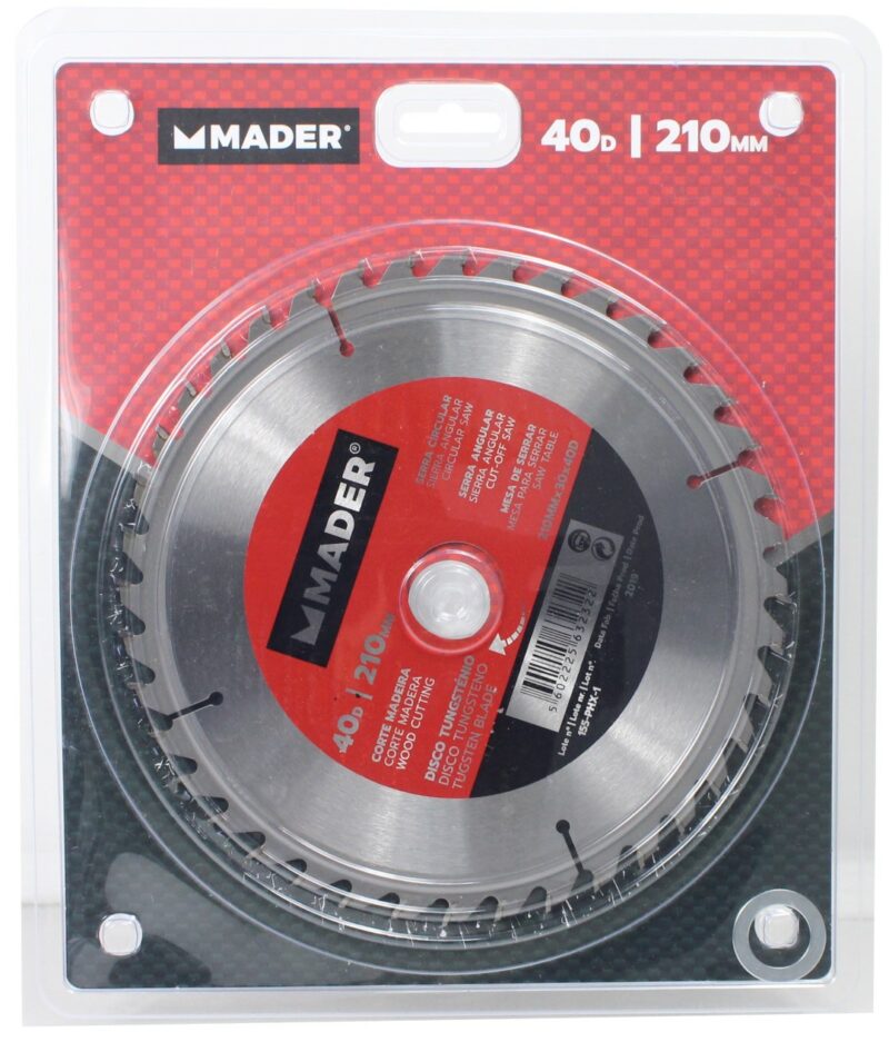 MADER 63232 - Disco Tungsteno, Corte Madera, 210mm, 40D - Imagen 4