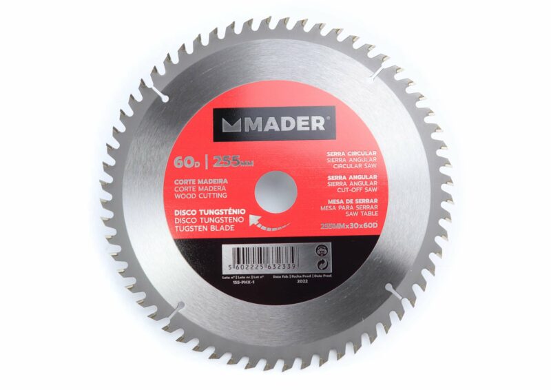 MADER 63233 - Disco Tungsteno, Corte Madera, 255mm, 60D