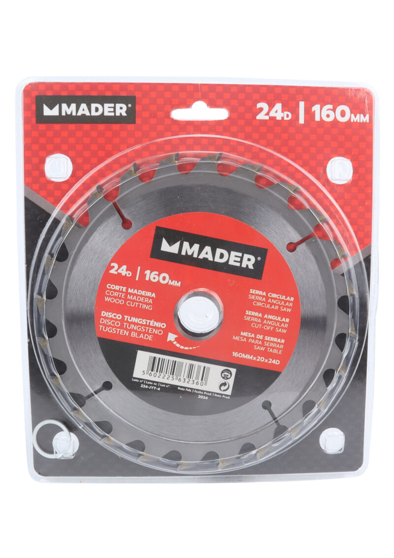 MADER 63236 - Disco Tungsteno, Corte Madera, 160mm, 24D - Imagen 4