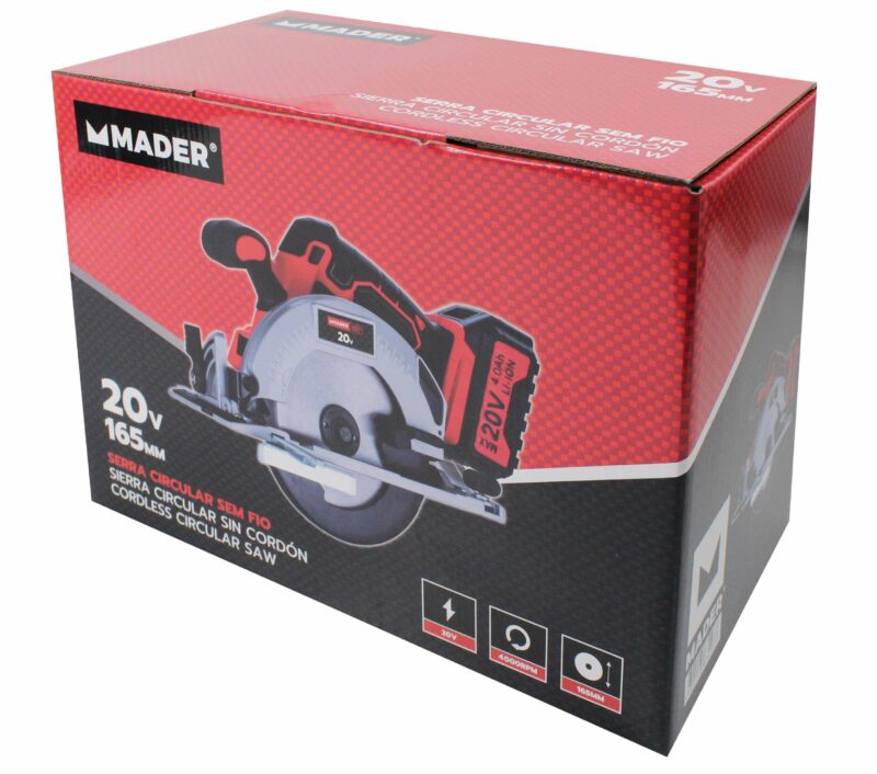 MADER 63293 - Sierra Circular, Batería, 20V - 2.0AH, 165mm - Imagen 3