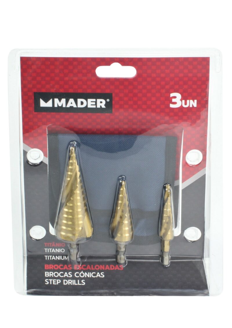 MADER 63424 - Broca Cónica, Titanio, para Metales, 3un - Imagen 4