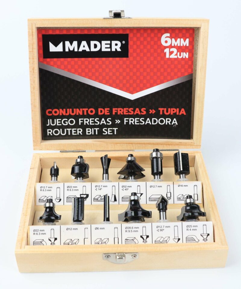 MADER 63441 - Fresas, para Ruteadora, 12un, 6mm