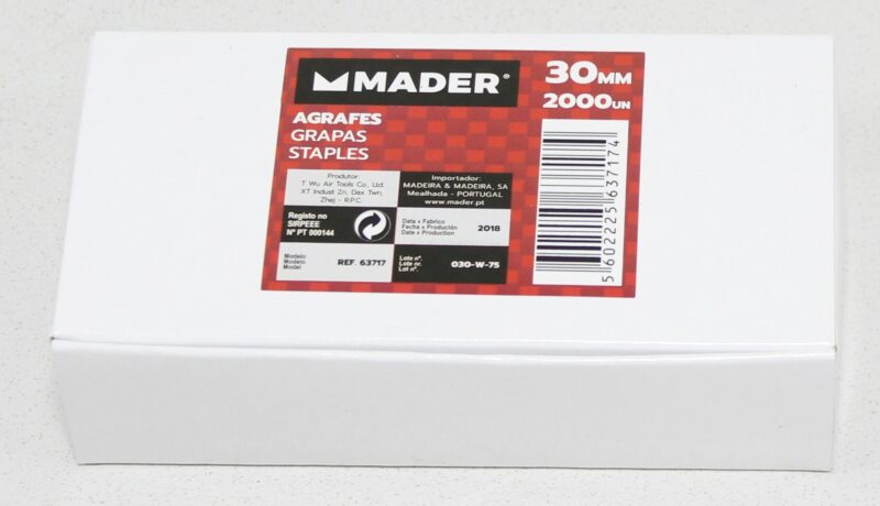 MADER 63717 - Grapas, de Neumática, 30mm, 2000Un - Imagen 2