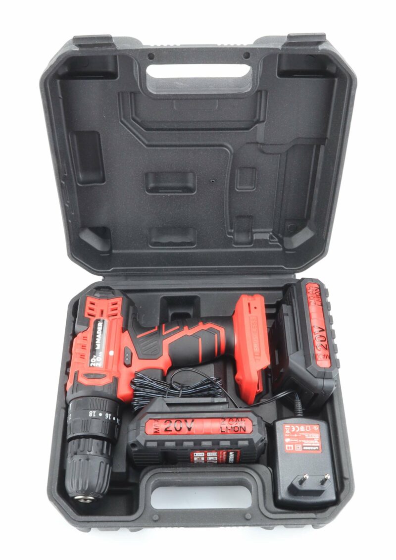 MADER 63851 - Taladro a Batería, 20V, 2AH, 10mm, Percutor, 2 Baterías - Imagen 6