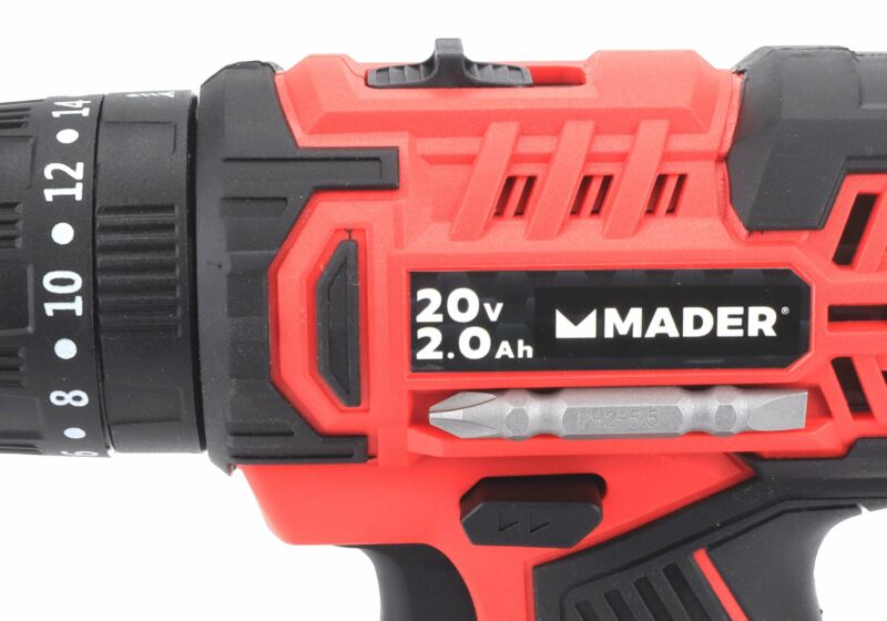 MADER 63851 - Taladro a Batería, 20V, 2AH, 10mm, Percutor, 2 Baterías - Imagen 9
