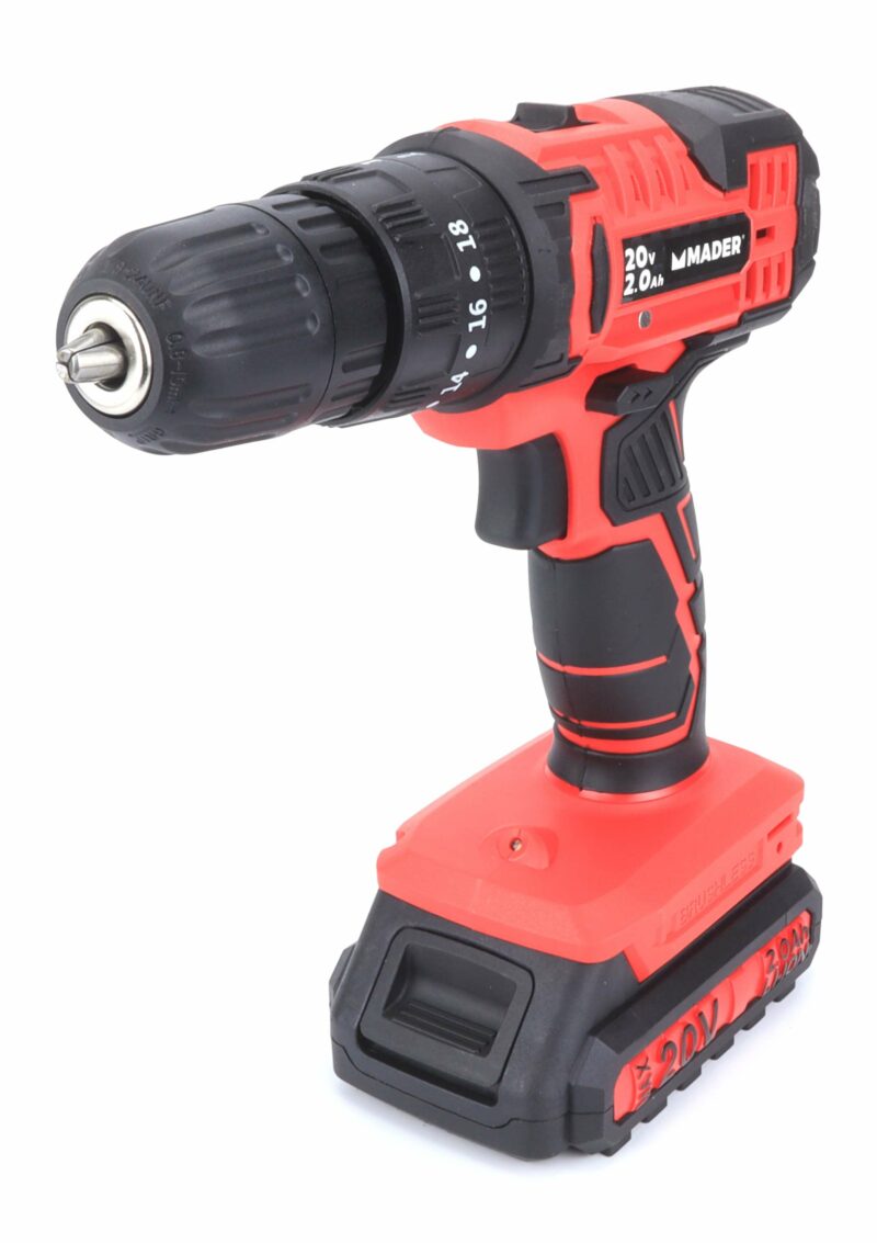 MADER 63851 - Taladro a Batería, 20V, 2AH, 10mm, Percutor, 2 Baterías - Imagen 3