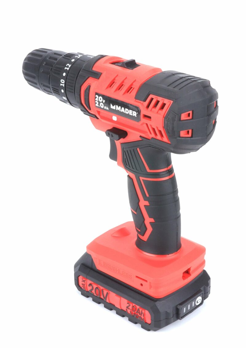MADER 63851 - Taladro a Batería, 20V, 2AH, 10mm, Percutor, 2 Baterías - Imagen 5