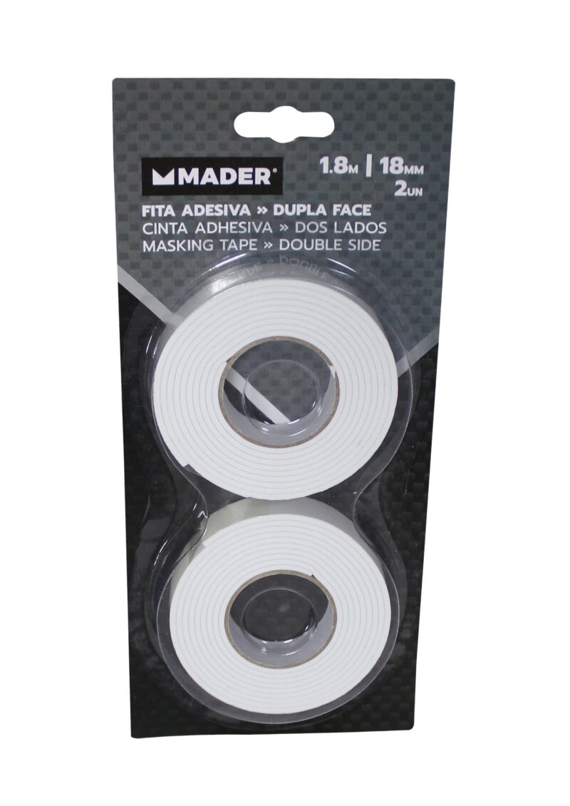 MADER 65035 - Cinta Adhesiva de Dos Lados, Espuma, 18mmx1.8m