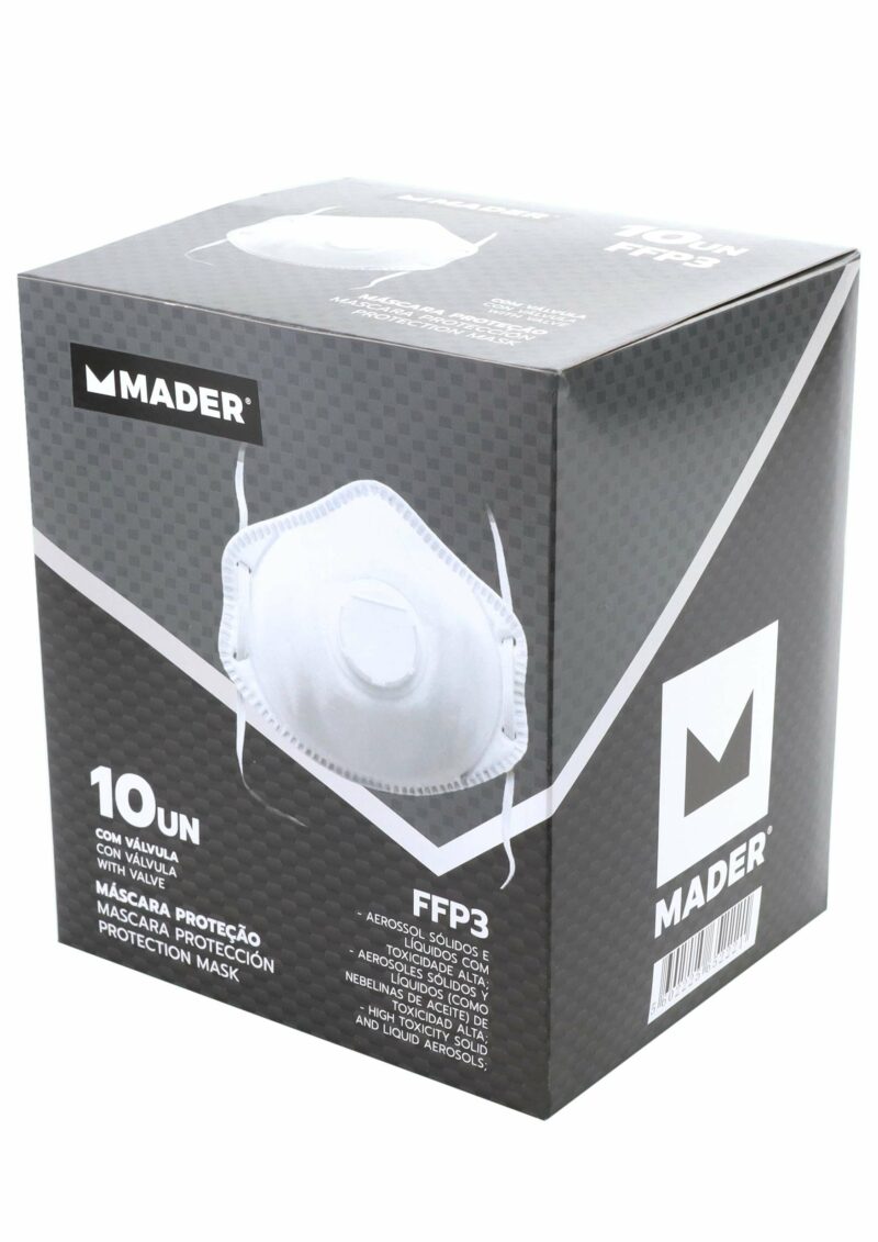MADER 65222 - Mascara de Protección, con Válvula, FFP3, 10Un - Imagen 8