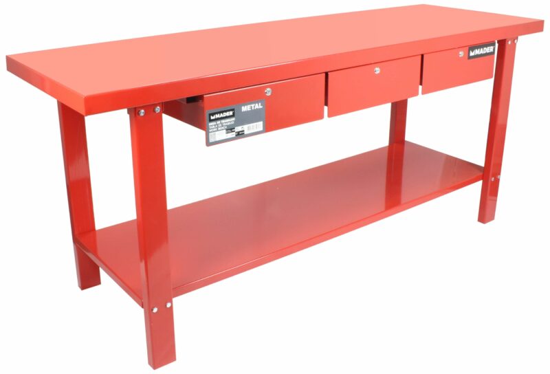 MADER 65260 - Banco de Trabajo Metal, 200x64cm, 3C