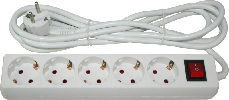 MADER 68000 - Base de Enchufe, con Interruptor, 5 Enchufes, 1.5m, 3G x 1.0mm²