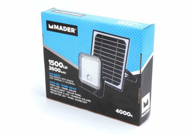 MADER 68085 - Foco LED, 1500Lm, con Panel Solar, con Sensor - Imagen 5