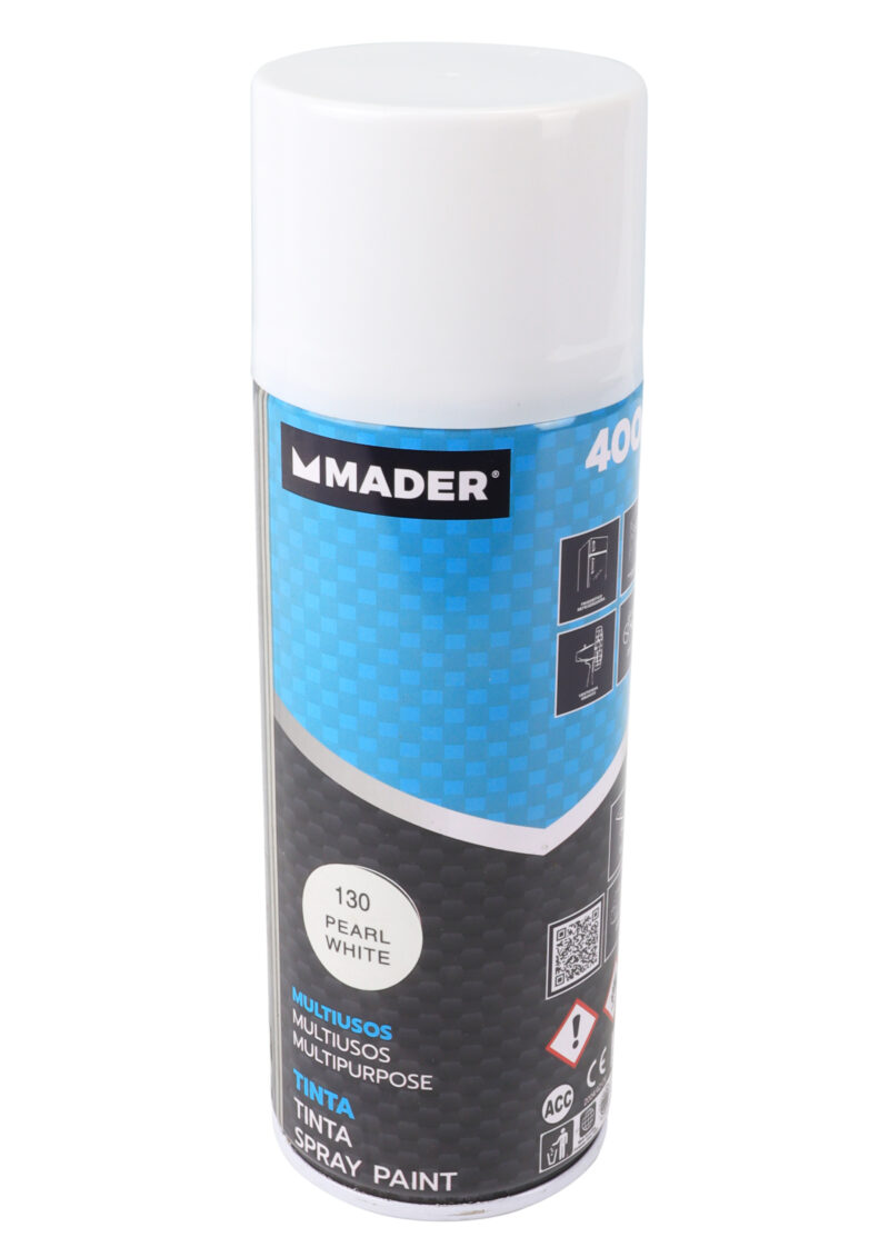 MADER 79410 - Spray Pintura, Multiusos, Pearl White, Ref. 130, 400ml