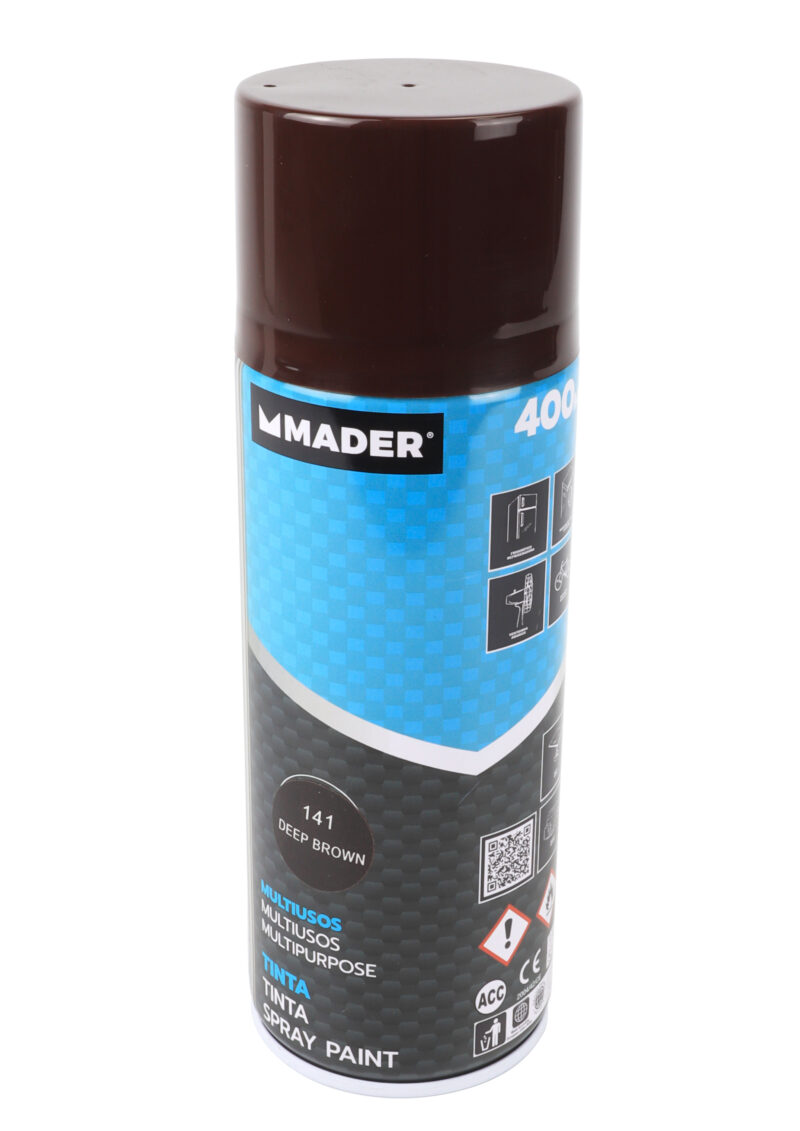 MADER 79412 - Spray Pintura, Multiusos, Deep Brown, Ref. 141, 400ml