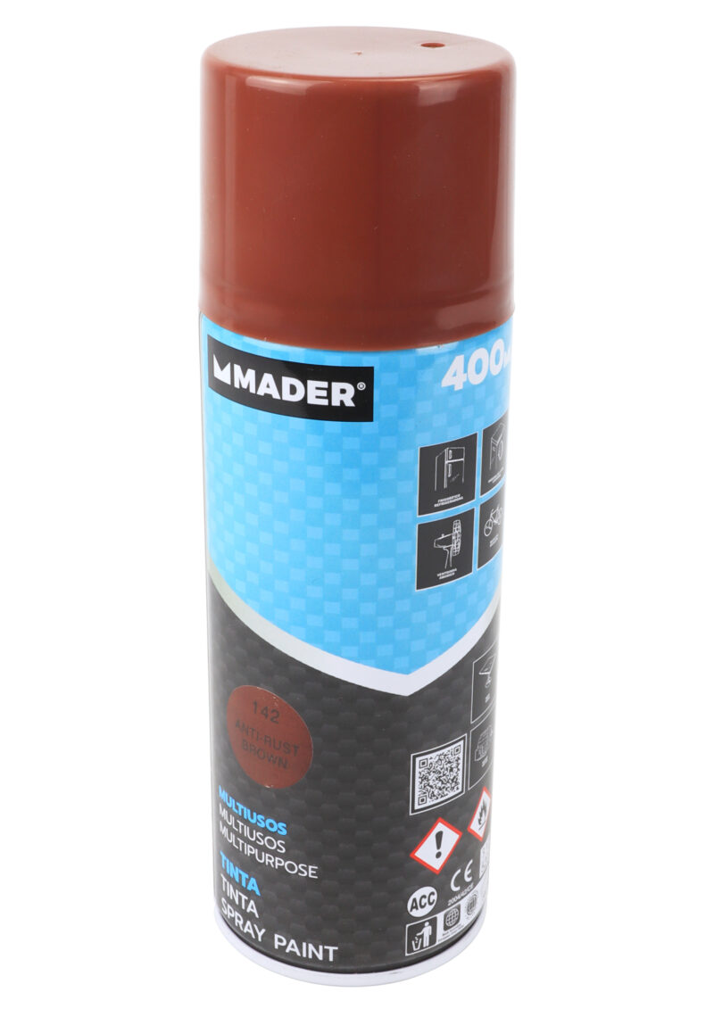 MADER 79418 - Spray Pintura, Multiusos, Anti-Rust Brown, Ref. 142, 400ml