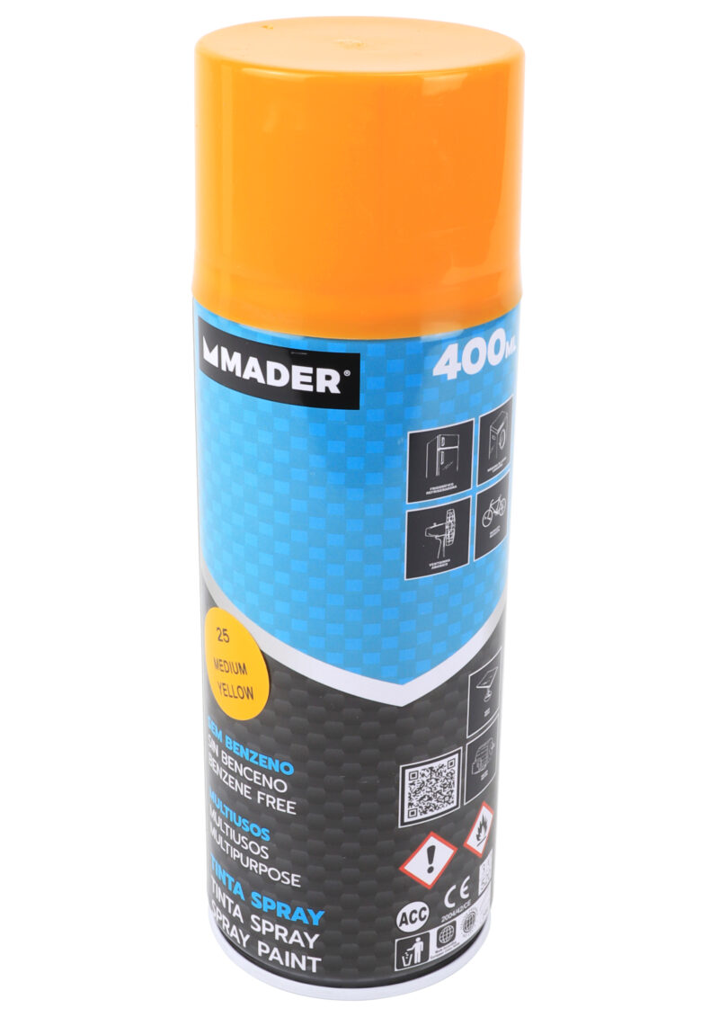 MADER 79420 - Spray Pintura, Multiusos, Medium Yellow, Ref. 25, 400ml