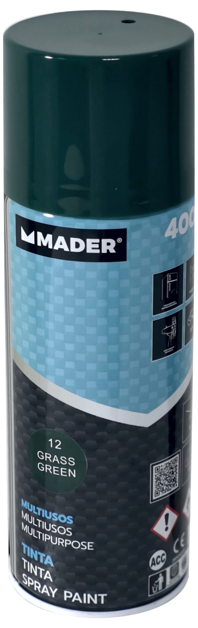 MADER 79433 - Spray Pintura. Multiusos, Grass Green, Ref. 12, 400ml