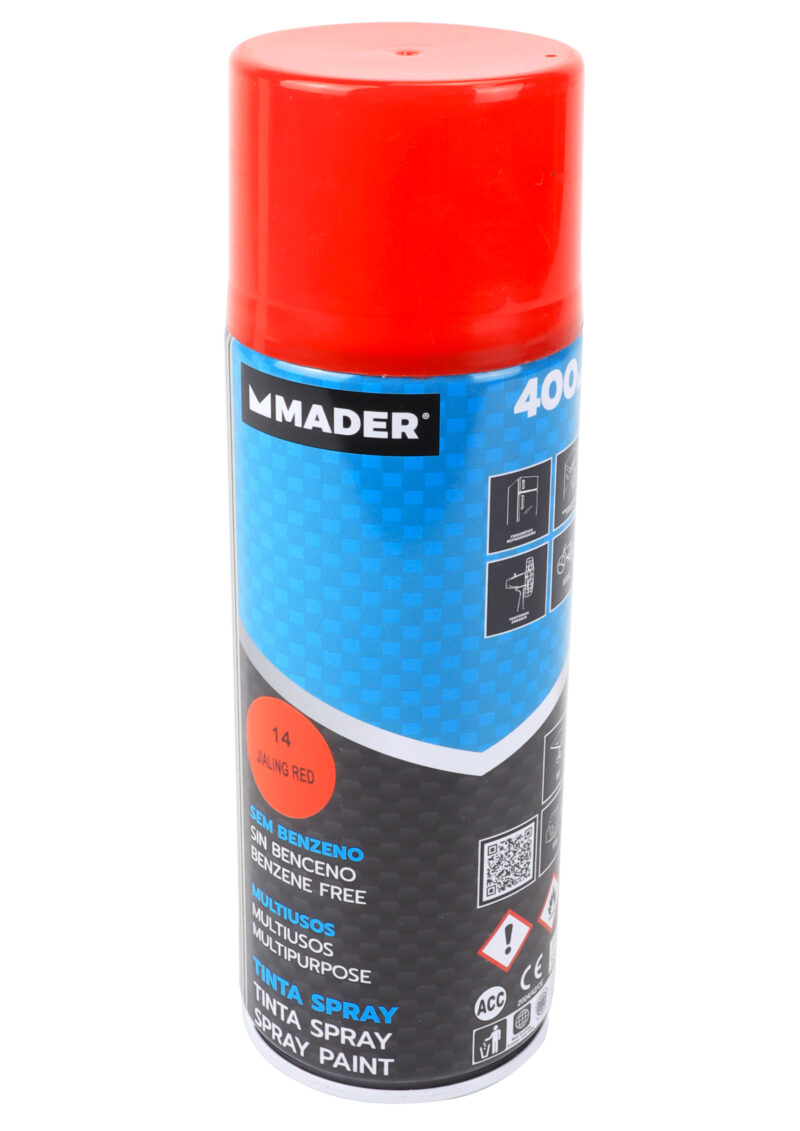 MADER 79435 - Spray Pintura, Multiusos, Jialing Red, Ref. 14, 400ml