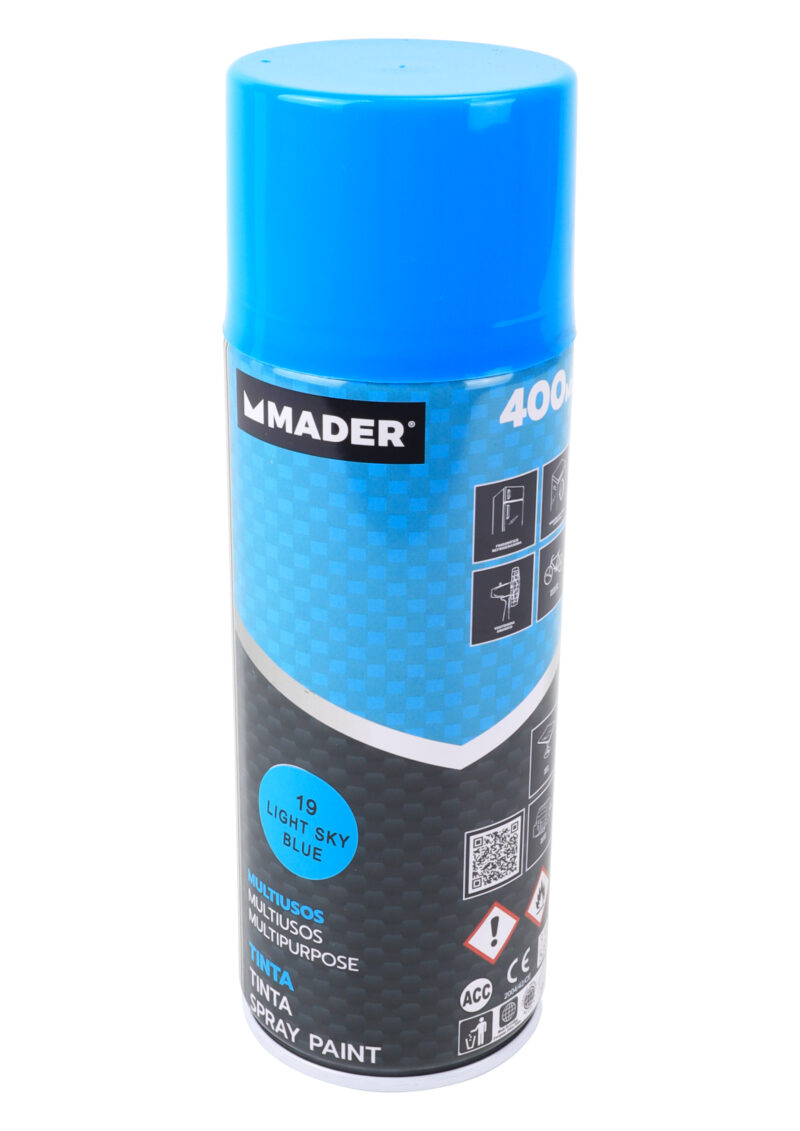MADER 79441 - Spray Pintura, Multiusos, Light Sky Blue, Ref. 19, 400ml