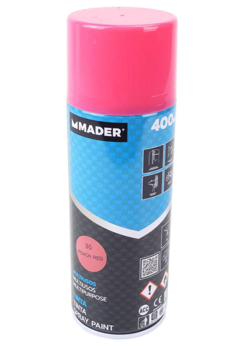 MADER 79454 - Spray Pintura, Multiusos, Peach Red, Ref. 30, 400ml