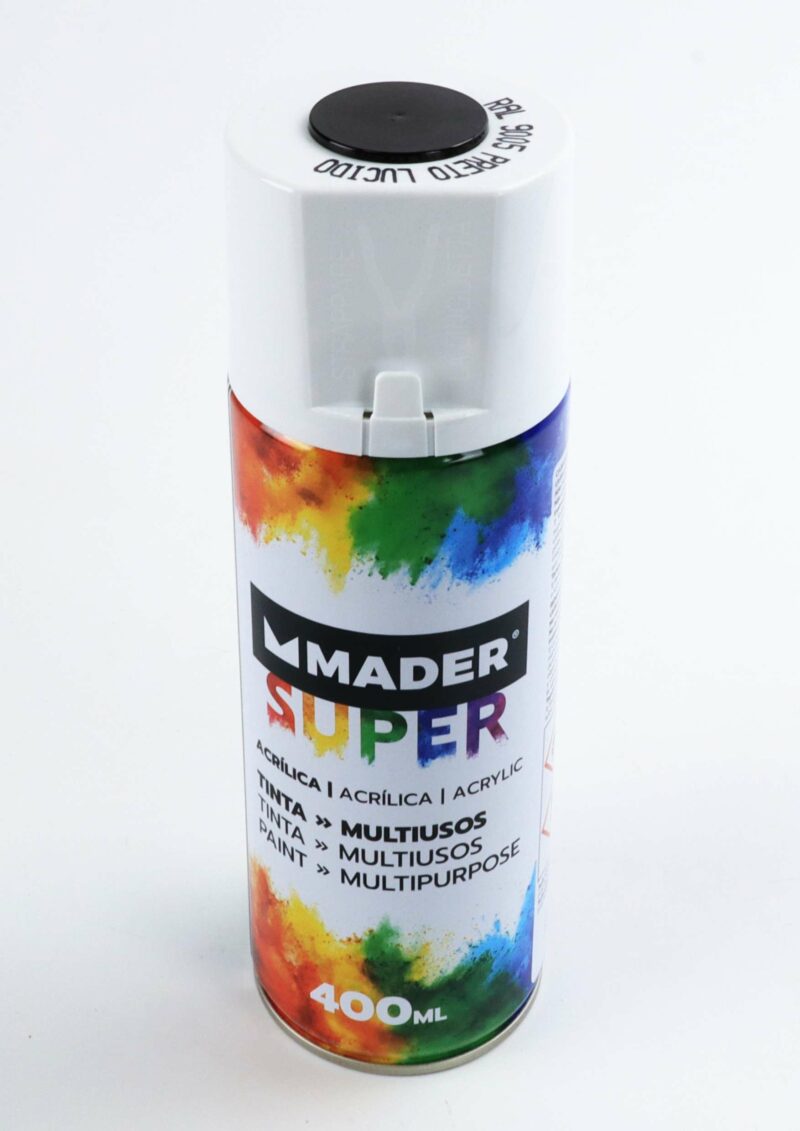 MADER 79769 - Spray Pintura, Acrílico, Ref. 9005, Preto Lúcido - Imagen 2