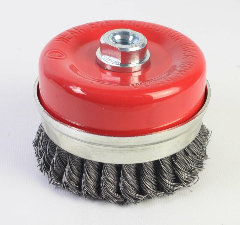 MADER 85272 - Cepillo, tipo Taza, Ø 100mm, M14, Acero Trenzado, Anillo - SINDEX®