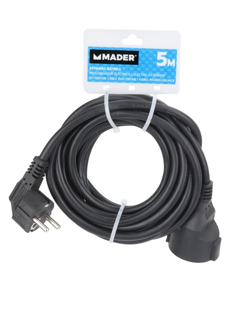 MADER 90681 - Prolongador Eléctrico, Negra, 5m, 3Gx1.5mm² - Imagen 2