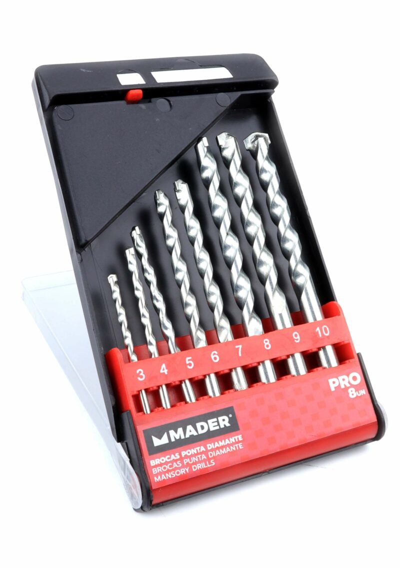 MADER 95818 - Juego Brocas Profesional, Punta Diamante, para Hormigón, 8Un