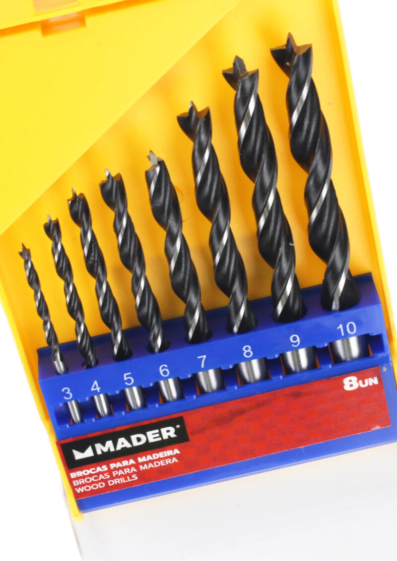 MADER 95821 - Juego Brocas para Madera, Acero Carbono, 8Un