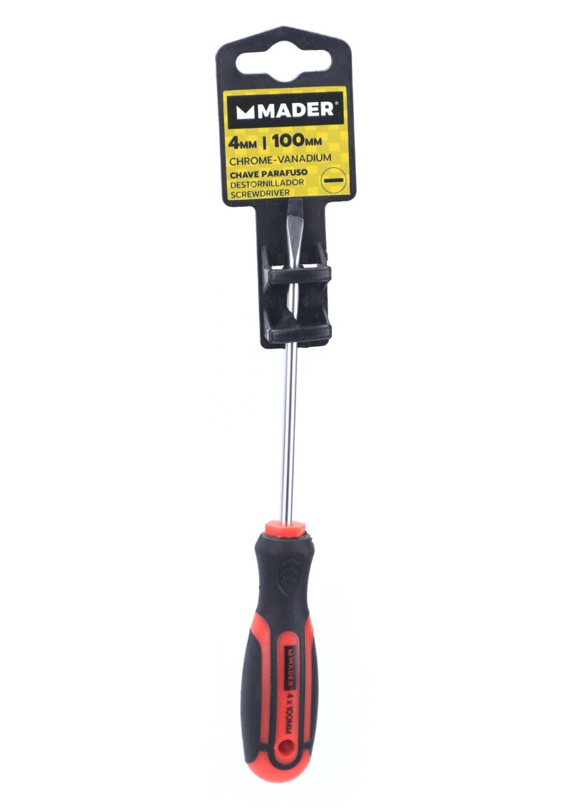 MADER 59470 - Destornillador, Plana, CRV, SL4, 100mm - Imagen 3