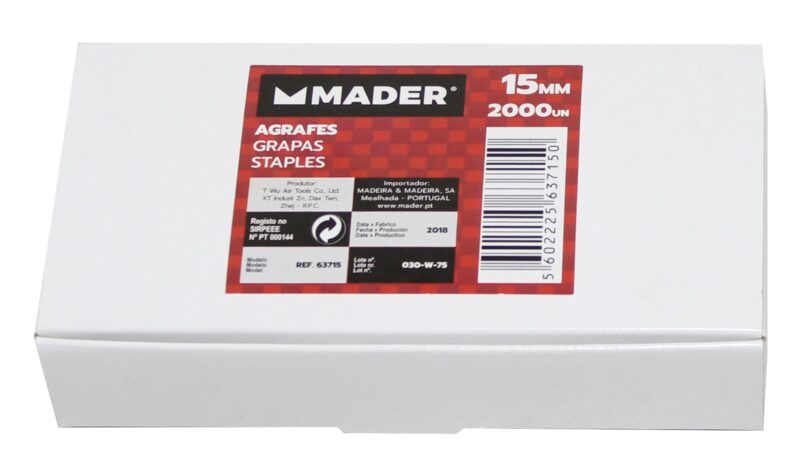 MADER 63715 - Grapas, de Neumática, 15mm, 2000Un - Imagen 2