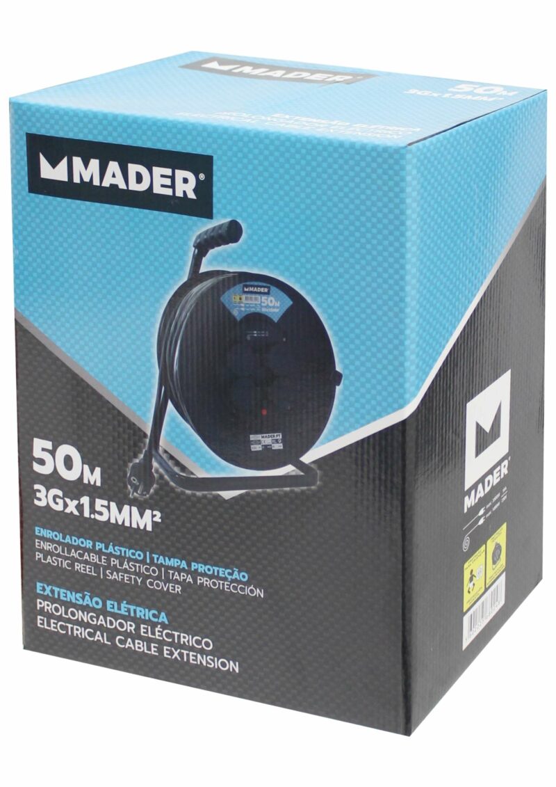 MADER 68024 - Prolongador Eléctrico, con Enrollacable, 50m, 3G x 1,5mm² - Imagen 2