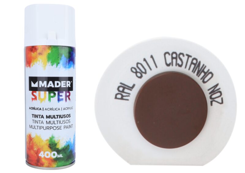 MADER 79763 - Spray Pintura, Acrílico, Ref. 8011, Castanho Noz