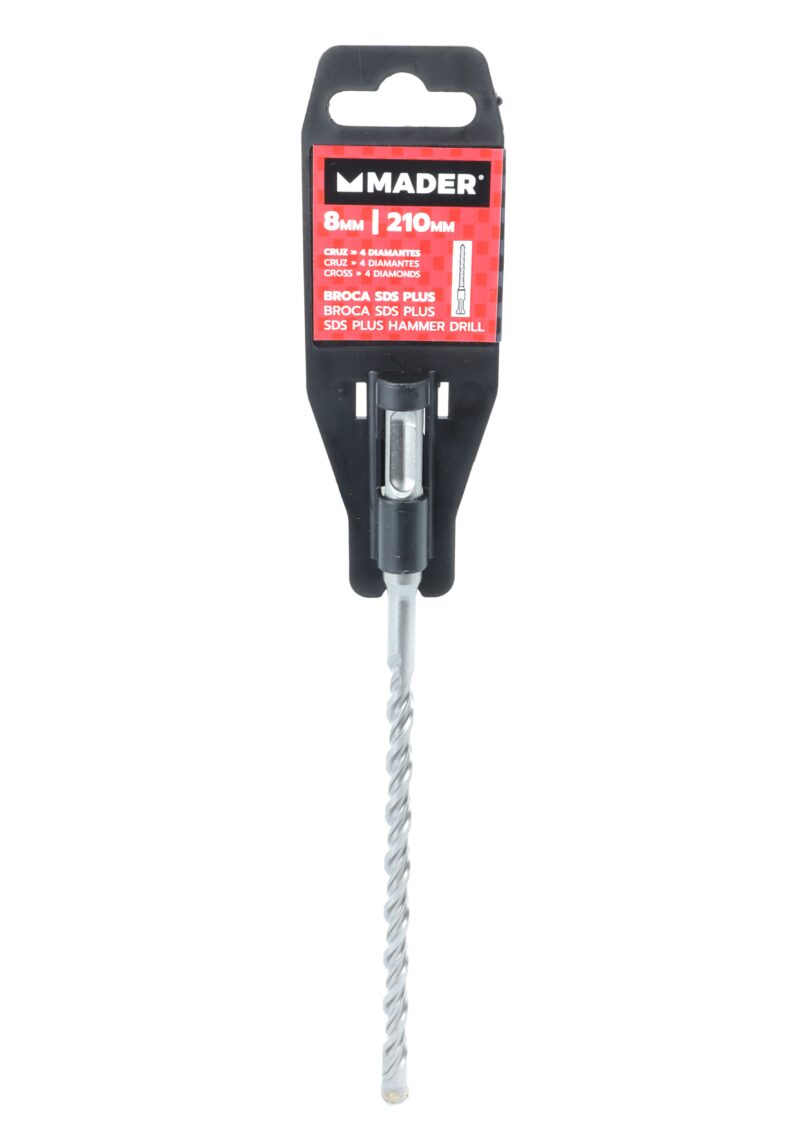 MADER 95774 - Broca para Hormigón, SDS Plus, Cruz, 8x210mm - Imagen 5