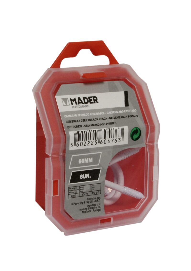 MADER 60476 - Hembrilla Cerrada con Ruesca, Galvanizado y Pintado, 60mm, 6Un