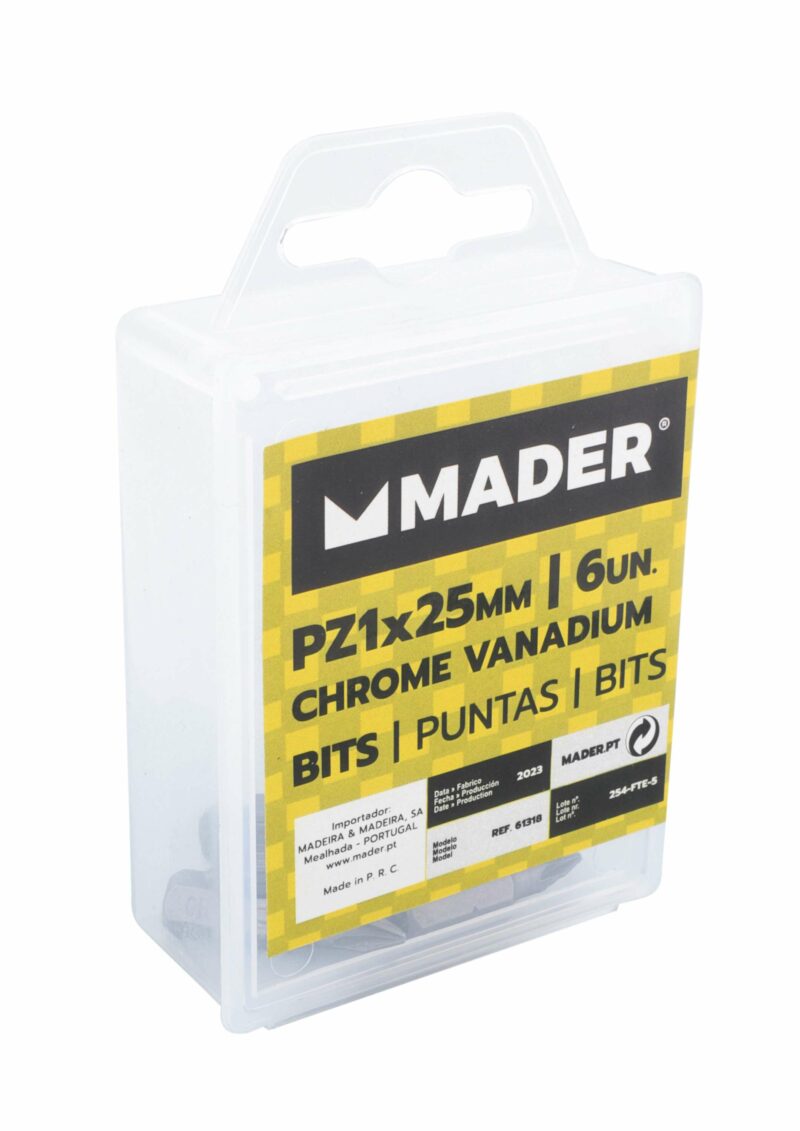 MADER 61318 - Puntas Pozidriv PZ1, 25mm, 6Un - Imagen 2