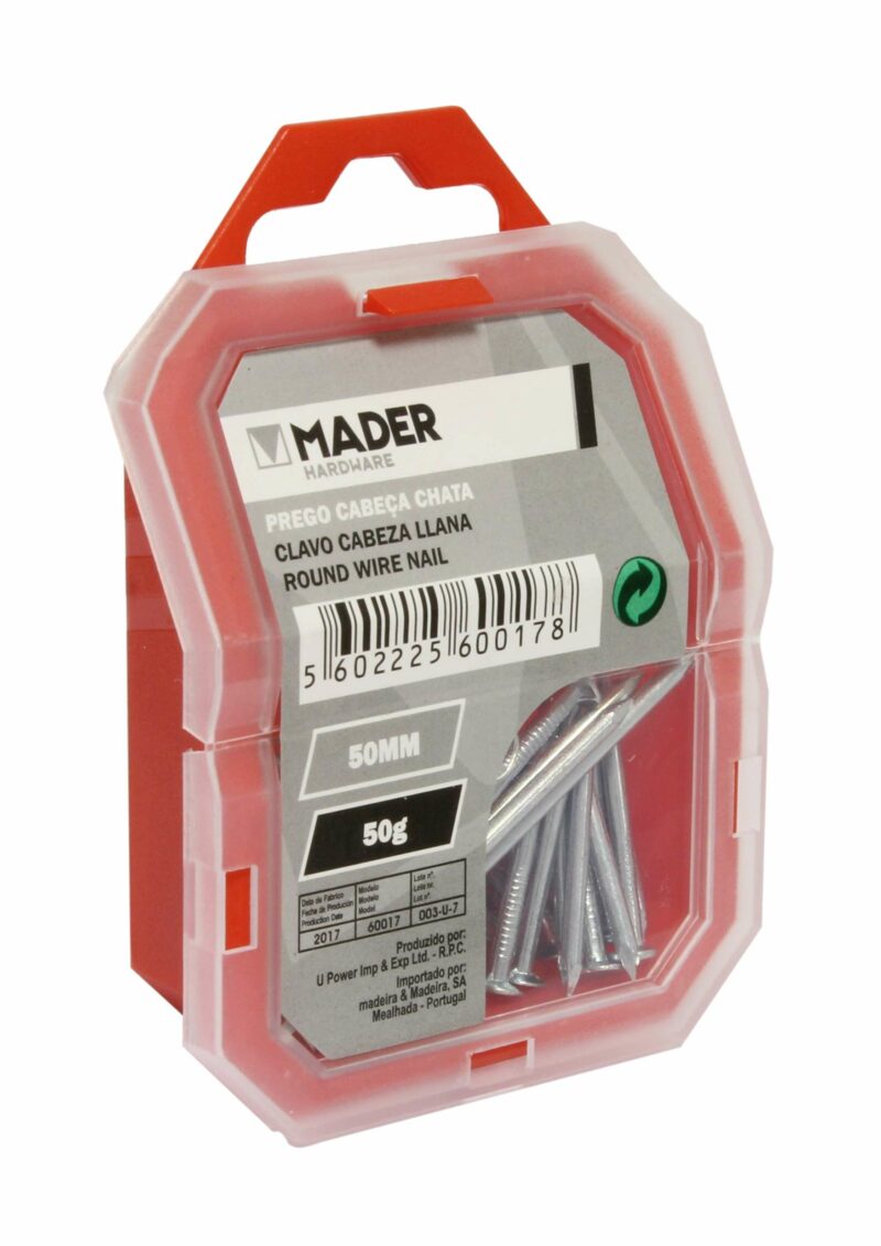 MADER 60017 - Clavo Cabeza Llana, 50mm, 50g