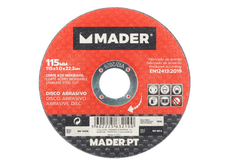MADER 63210 - Disco Abrasivo, Corte Acero Inox, 115mm
