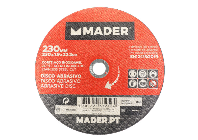 MADER 63212 - Disco Abrasivo, Corte Acero Inox, 230mm